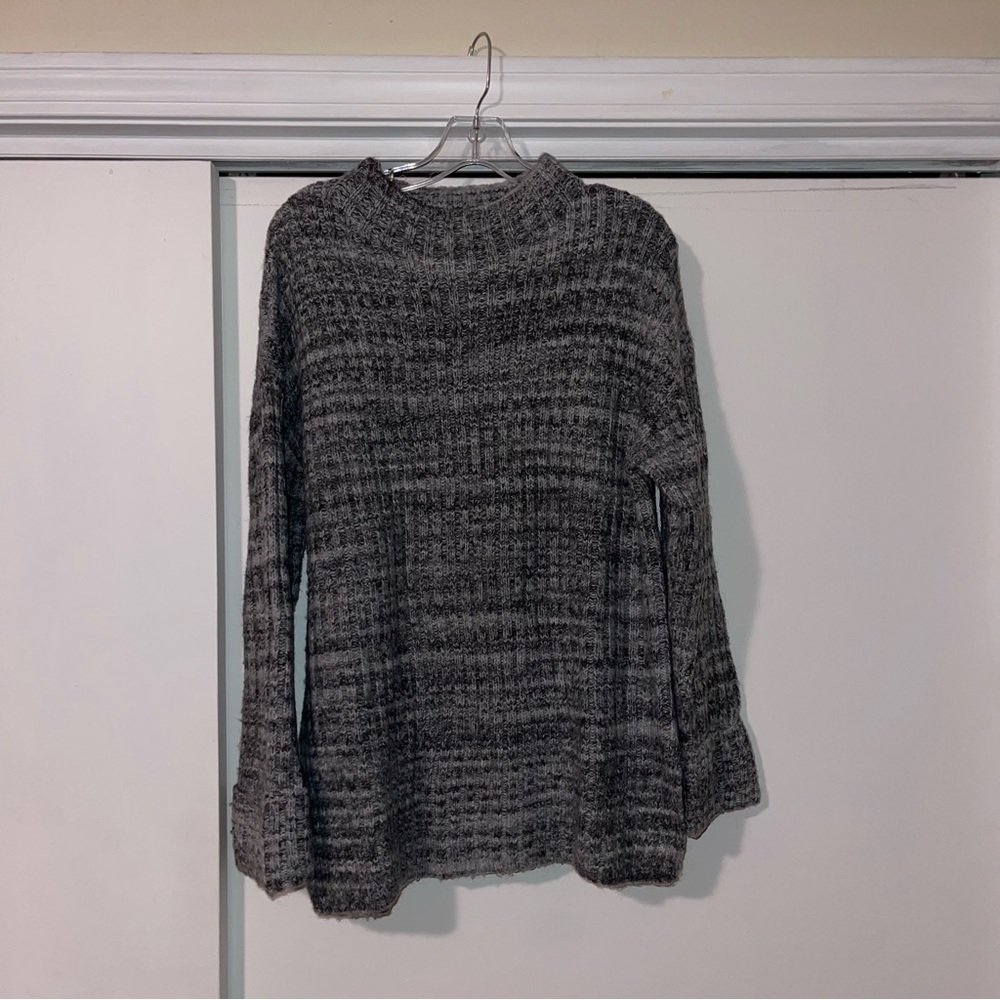 Oversized grey mock neck sweater